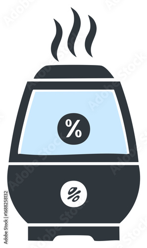 Cool Mist Humidifier with Vapor Coming Out for Home Moisture Control Illustration
