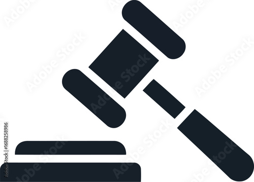 Justice gavel symbol law auction courtroom judgment legal symbol icon vector