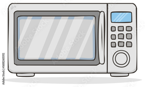 Cartoon Microwave Illustration Kitchen Appliance Cooking Technology