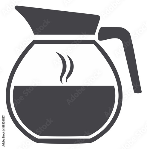 Hot Beverages in Glass Carafe Displaying Steam Rising Upward for Morning or Afternoon Coffee Pot Refreshment