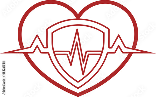 World Heart Day awareness illustration design. Healthy heart care awareness artwork. Medical heart health concept design. Heartbeat awareness illustration for healthcare. World Heart Day medical post