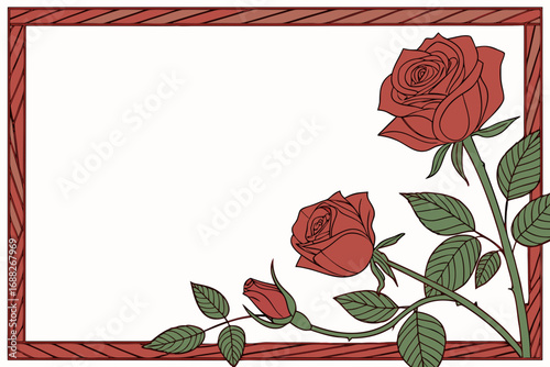 red rose frame