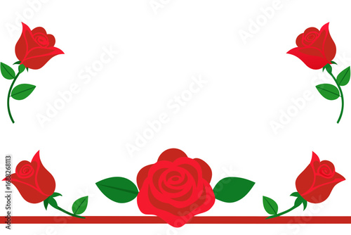 red rose frame