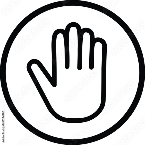 hand stop icon set. stop work authority icon, stop hand icon. vector png illustration.
