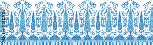 textile digital motif decor border Mughal paisley abstract ikat ethnic rug baroque ornament for women clothing