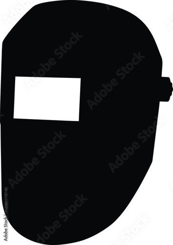 Welding mask silhouette industrial safety protection equipment vector