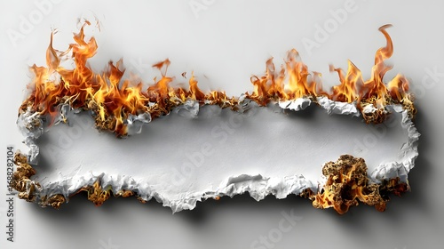 burning paper with flame