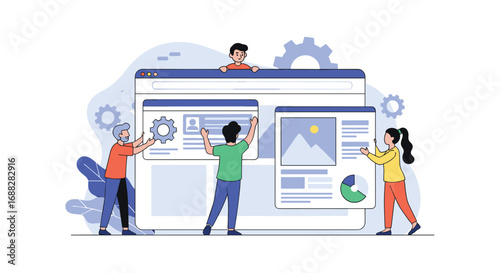 Collaborative team building website development and design process for digital projects