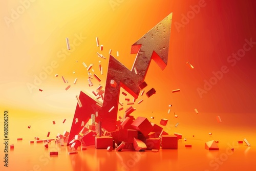 Ultra Hd Image of Business Down 3D Illustration Icon