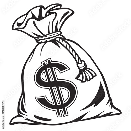 Money Bag with Dollar Sign Illustration