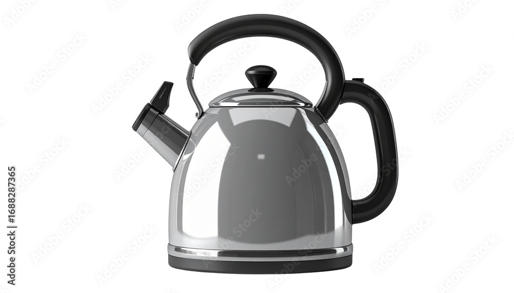 Obraz premium 3D rendering illustration of a kettle, isolated on a transparent background. Provided as a PNG file.
