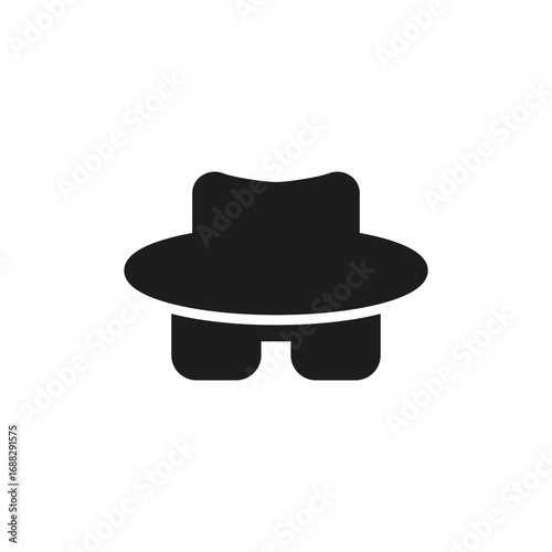 Incognito and privacy icon with hat and glasses. Vector illustration.