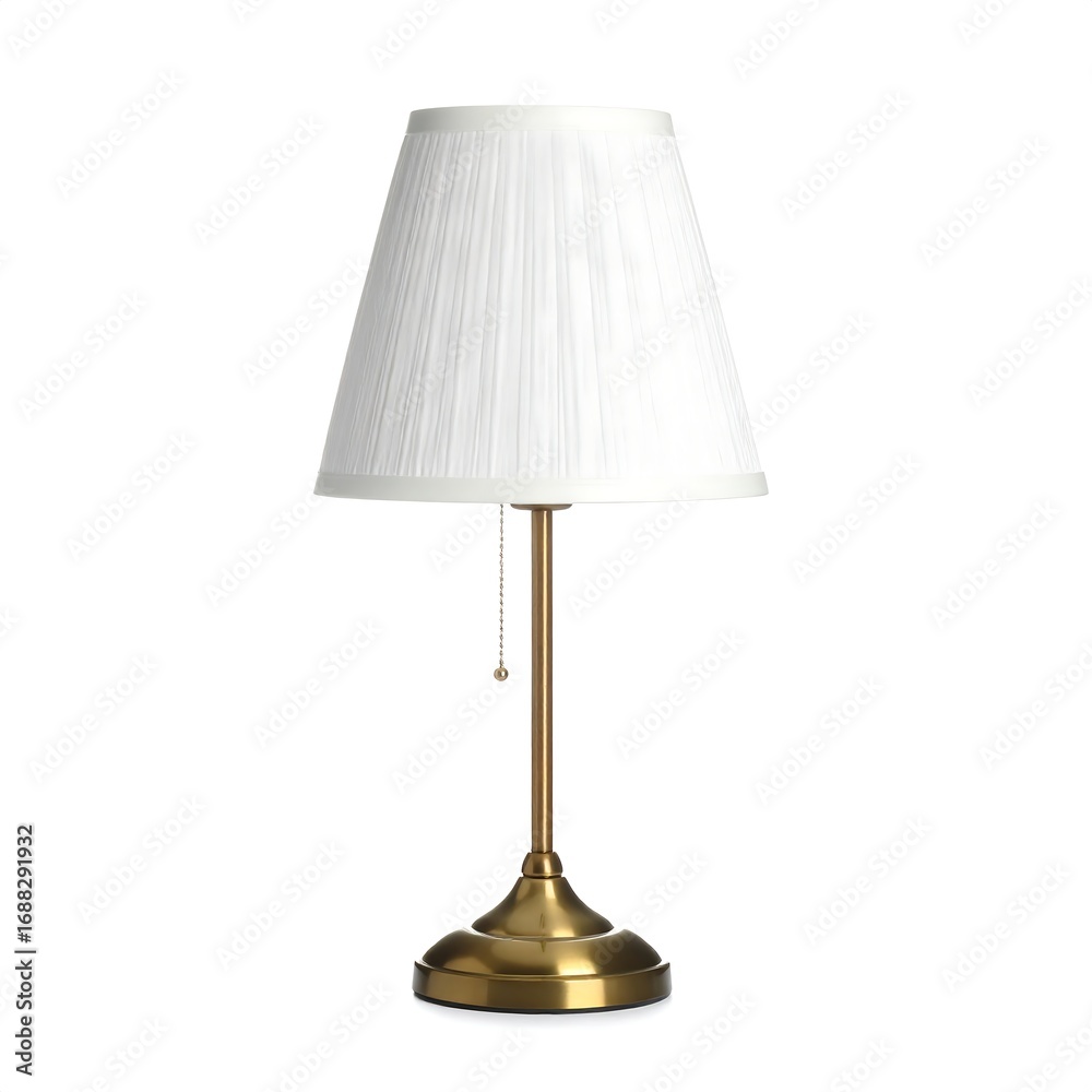 Obraz premium Simple white lamp on a brass base