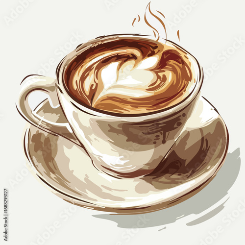 illustration, chocolate, cream, coffee, dessert, glass, drink, ice, food, sweet, beverage, milk, white, delicious, hot, isolated, cup, brown, cold, cappuccino, latte, cafe, cocktail, ice-cream, puddin