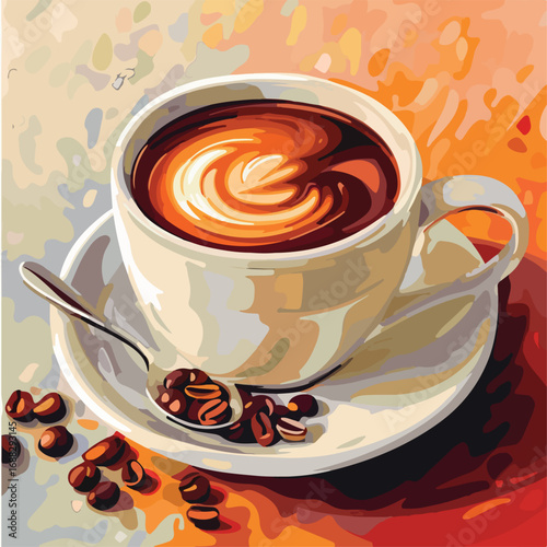 illustration, chocolate, cream, coffee, dessert, glass, drink, ice, food, sweet, beverage, milk, white, delicious, hot, isolated, cup, brown, cold, cappuccino, latte, cafe, cocktail, ice-cream, puddin