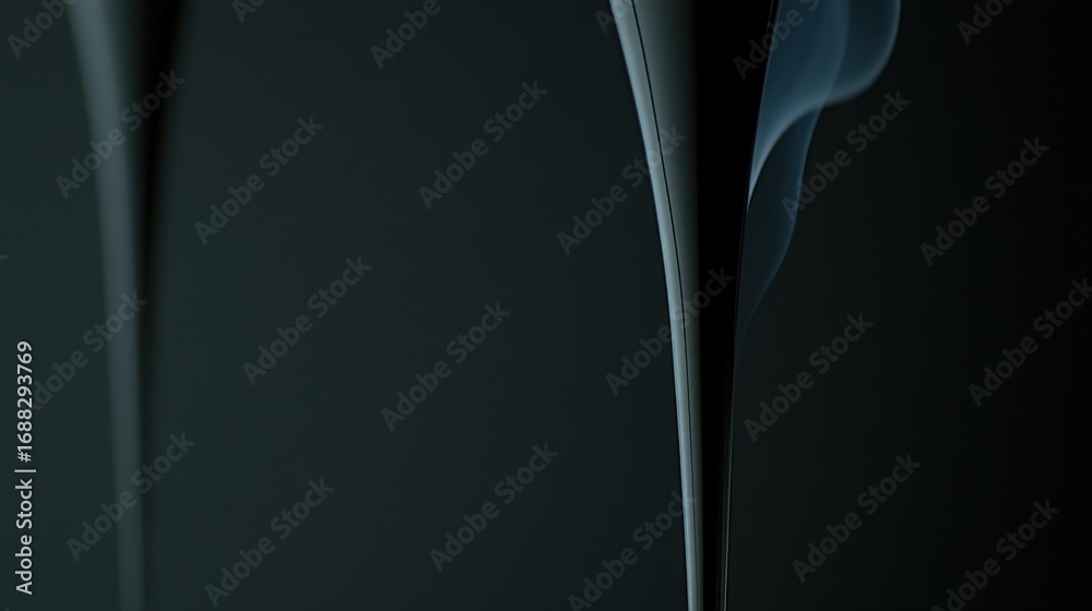 Naklejka premium Elegant abstract monochrome image featuring delicate wisps of rising smoke art