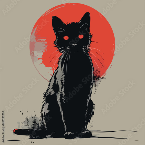 cat, animal, vector, cartoon, pet, illustration, black, silhouette, kitten, kitty, domestic, art, design, cute, feline, tail, animals, love, cats, sitting, drawing, funny, halloween, character, pets
