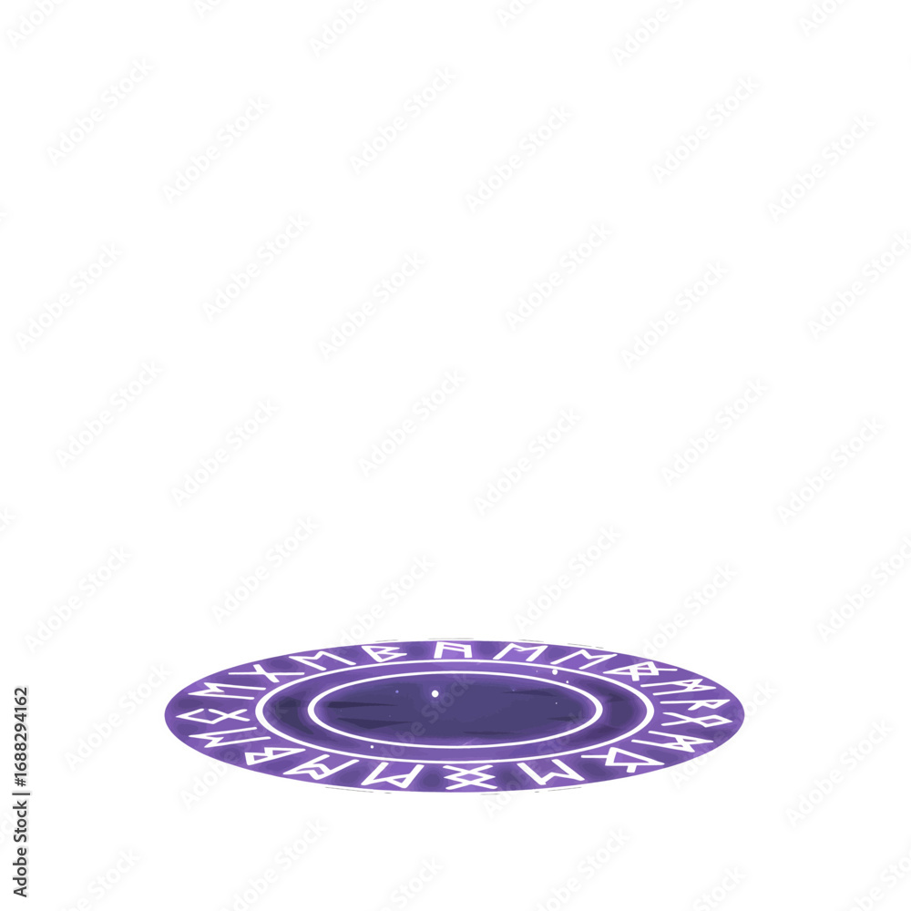 Obraz premium Pixelated Violet Portal with Runes on White Background for Fantasy or Gaming Projects