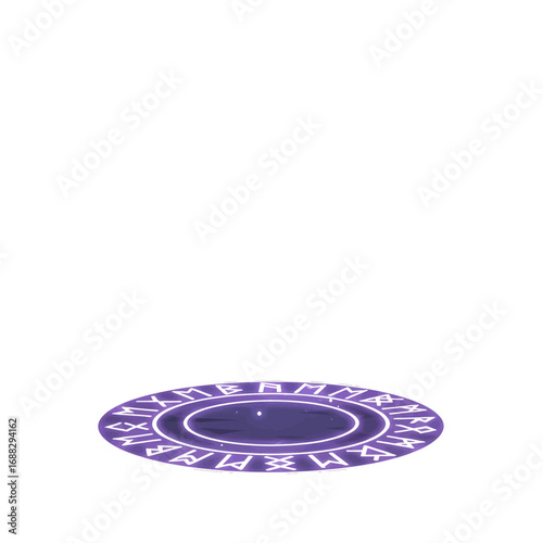 Pixelated Violet Portal with Runes on White Background for Fantasy or Gaming Projects