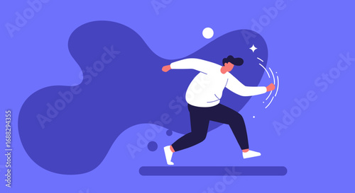 Illustrative depiction of a person pushing through, symbolizing progress, overcoming challenges, and achieving success with determination.
