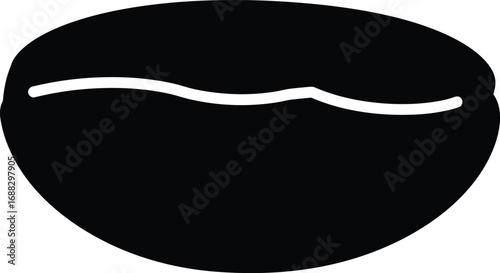 Single roasted coffee bean isolated minimalist macro shot vector