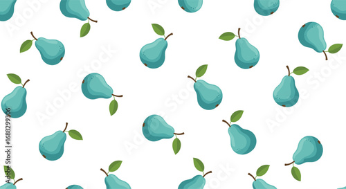 Fresh teal pear pattern for vibrant, healthy food and beverage designs