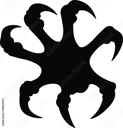Fierce claw mark symbol graphic design abstract vector