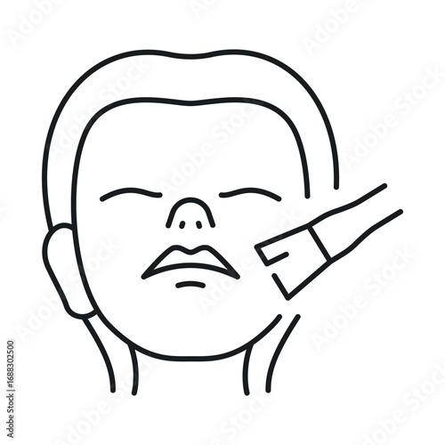 Skin care vector illustration depicting a facial treatment procedure for healthy skin