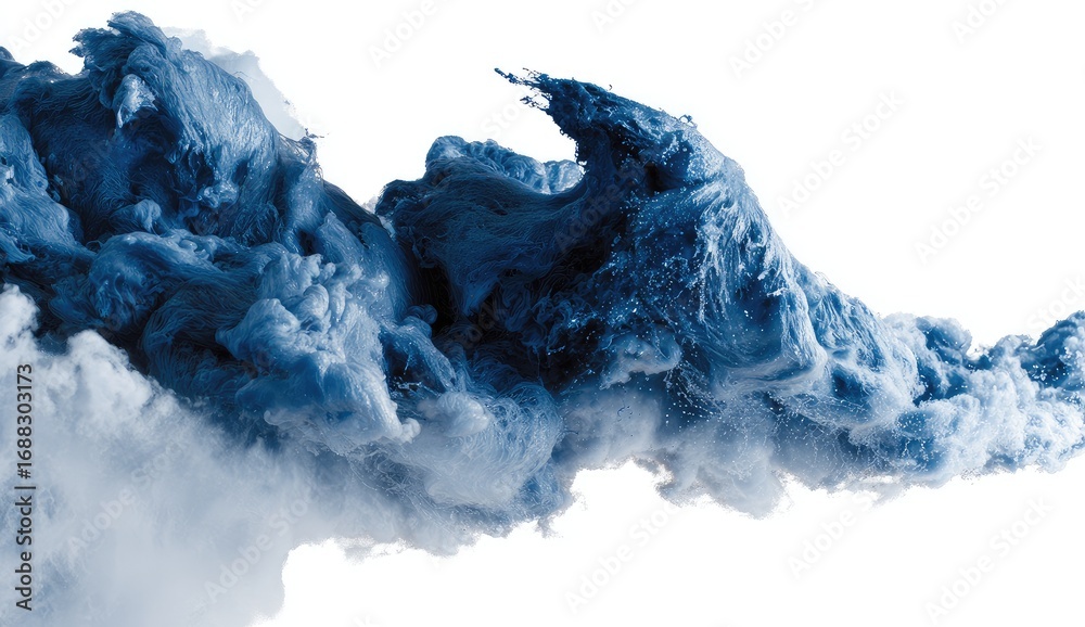 Obraz premium Abstract indigo and white cloud-like shapes