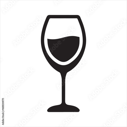 wine glass icon silhouette vector illustration