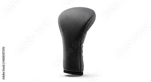 Sleek Black Golf Club Headcover Isolated on White Background for Driver and Wood Protection