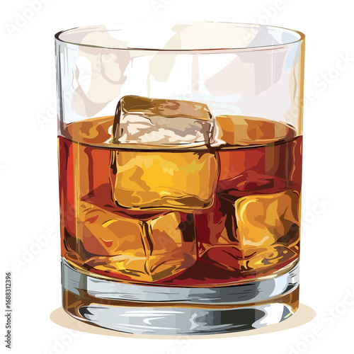 whiskey, illustration, glass, alcohol, ice, liquor, drink, vector, beverage, cocktail, cold, vintage, drawing, set, design, bottle, cognac, icon, hand drawn, colorful, pub, retro, hand, collection, 