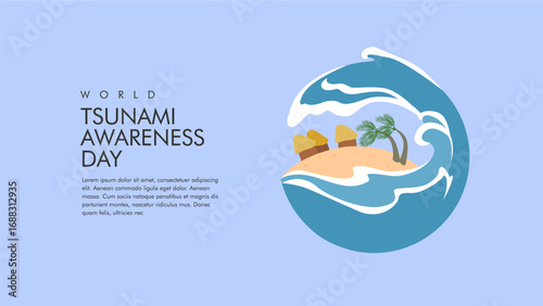 vector world tsunami awareness day poster template