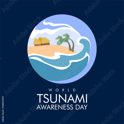 vector world tsunami awareness day poster template