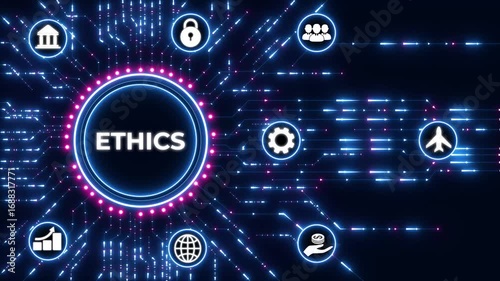 Wallpaper Mural Business Ethics concept.Circuit board with Technology background Torontodigital.ca