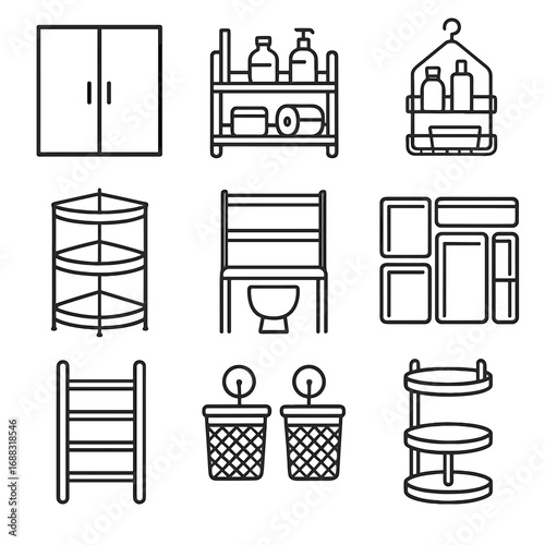 Jar pot rack icon organizer storage icons compact drawer vector stackable pantry