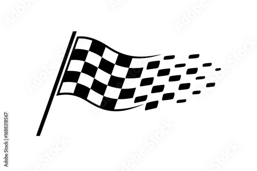 F1 Car Race Checkered Vector Flag Signalling Finish Line, Vector Art for Motorsports and Racing Graphics