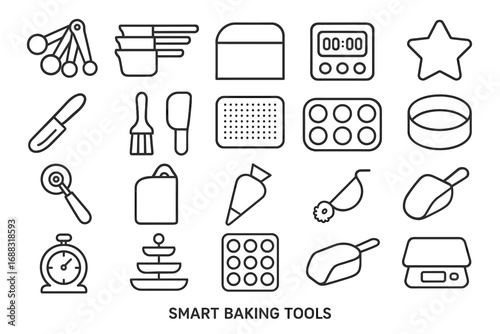 Dough pastry scraper smoother baking cutter kitchen mold smart icon tools vector