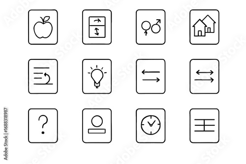Language noun vector plural icons form antonym learning conjunction preposition gender card