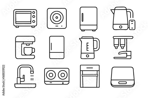 Icons vector sleek trash retractable portable kitchen maker blender icon minimalist mini