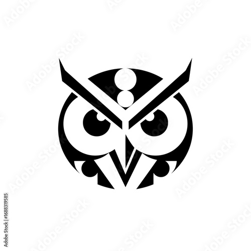 Stylish black and white owl graphic design image