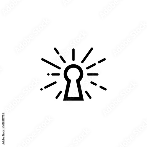 Keyhole icon with radiating lines representing access and opportunities