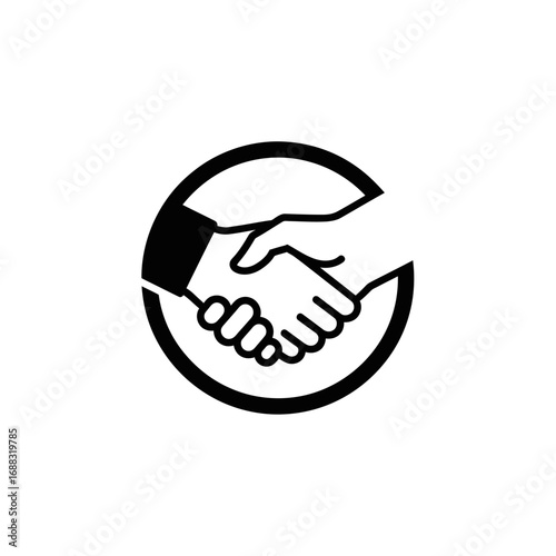 Simple handshake graphic design representing partnership and trust