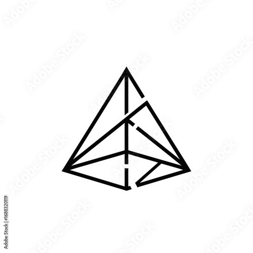 Geometric design pyramid shape abstract illustration graphic template creative modern image editable vector illustration