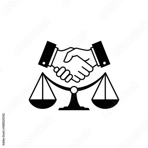 Agreement and justice symbolic graphic