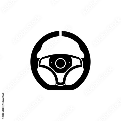 Detailed automotive steering wheel graphic