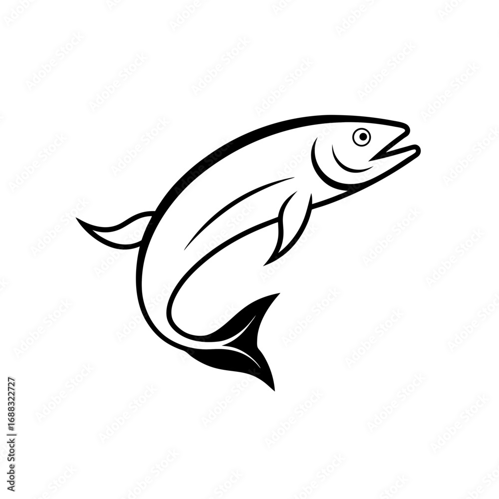 Fototapeta premium salmon in leaping motion