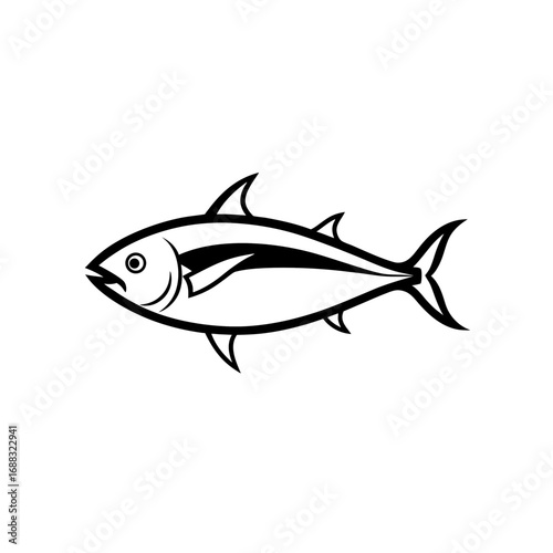 tuna fish side profile isolated