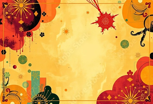 Stunning abstract vintage vector art; decorative, luxury, trendy design, print, geometric