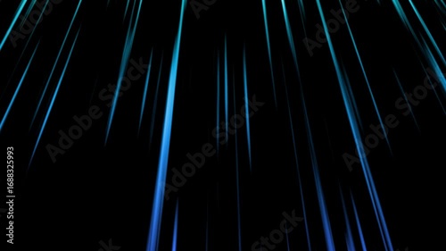 Abstract blue neon vertical motion light streaks glowing speed effect digital futuristic video background